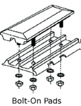 400mm Bolt-On Rubber Pad 135mm Pitch- Heavy Duty